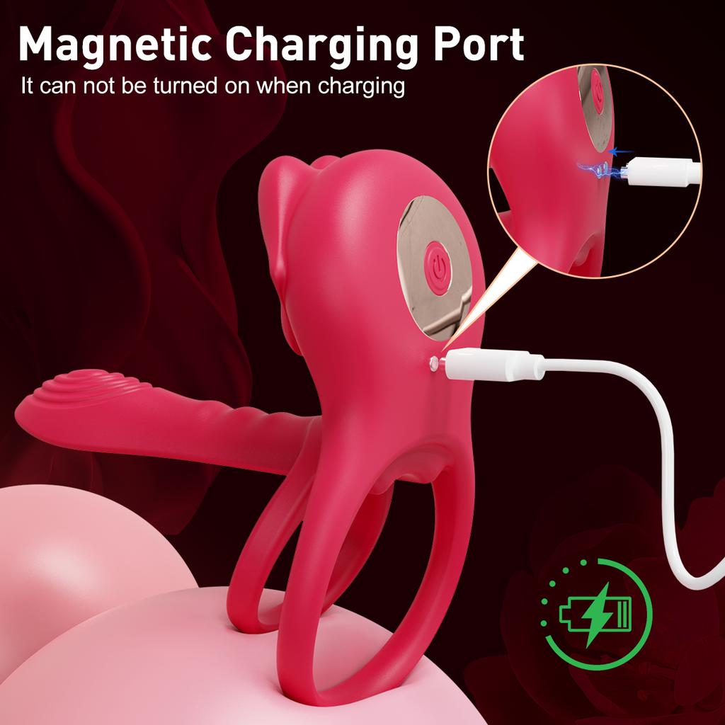 Adult Sex Toys Vibrator Cockring for Men Delay Ejaculation Licking Cock Penis Ring Penetration Vibrator Penisring for Couple