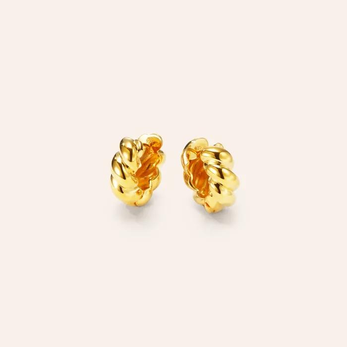 925 Bold Croissant One-Touch Earrings