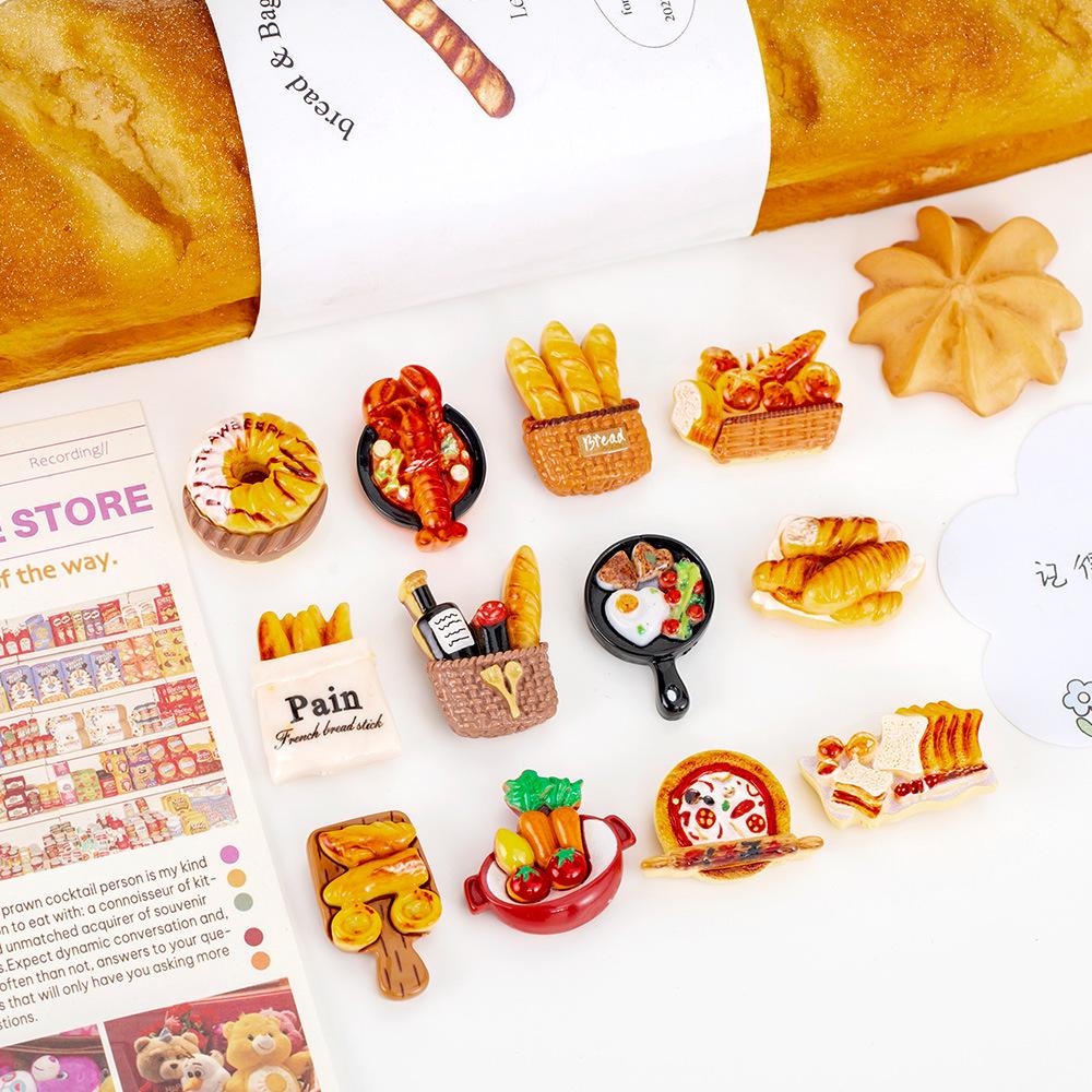 Miniature Cute Food Refrigerator Magnet Set - DIY Resin Home Decoration Stickers