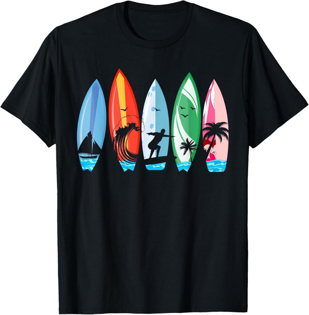 Retro Surfing Surfboard Vintage Classic Surfboarder Surfer TShirt Unisex Summer Streetwear Tops Funny Shirt Ropa Hombre