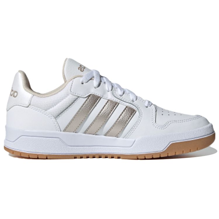 Adidas Neo Entrap Leather Comfortable Versatile Low-Top Skate Shoes Unisex Sneakers White Platinum FY5296