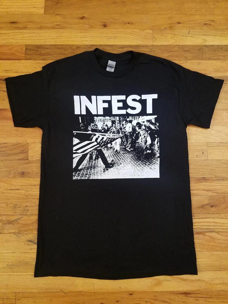 Infest Powerviolence T Shirt Vintage Punk Spazz Charles Bronson Dystopia Siege L