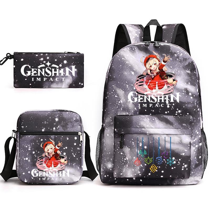 Three-piece Backpack Versatile High School Travel Bag