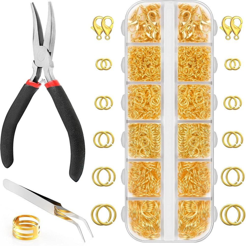 12 Grids Jewelry Making Kit Open Jump Rings Repair Tools Kit Pliers Jewelry Making