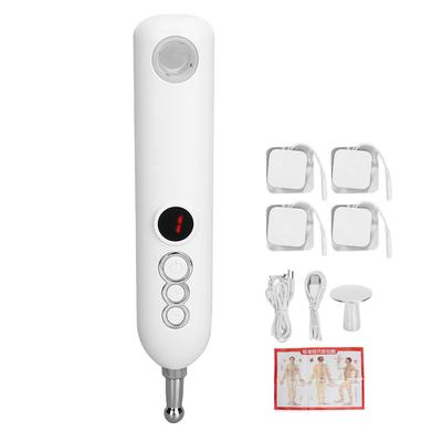 Electric Acupuncture Massage Pen 9 Strength Rechargeable Acupoint Meridians Massager Pen with 2 Heads