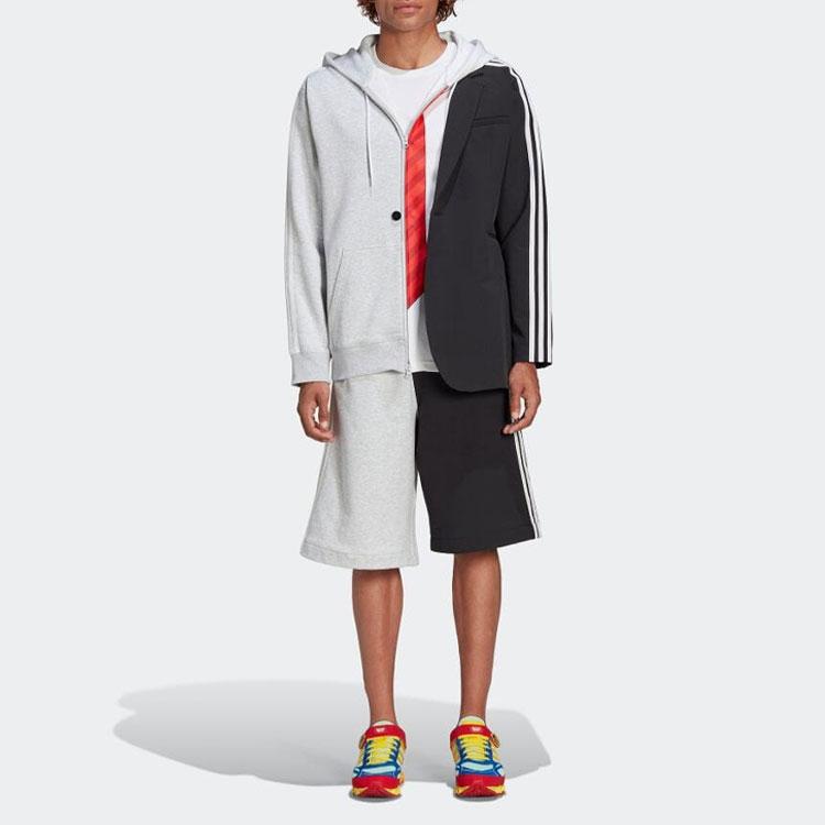 Adidas Originals Kerwin Frost Collaboration Elastic Waist Straight Shorts Men Bottoms Light-Heather-Gray Black H59927