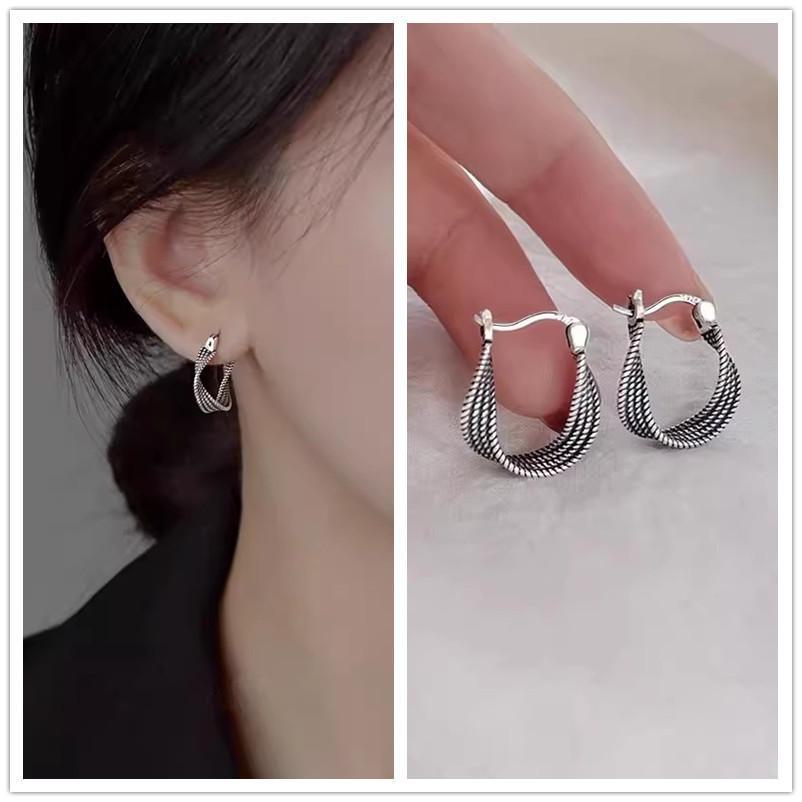 2023 High-End 925 Silver Hoop Earrings: Elegant, Minimalist Design for Women