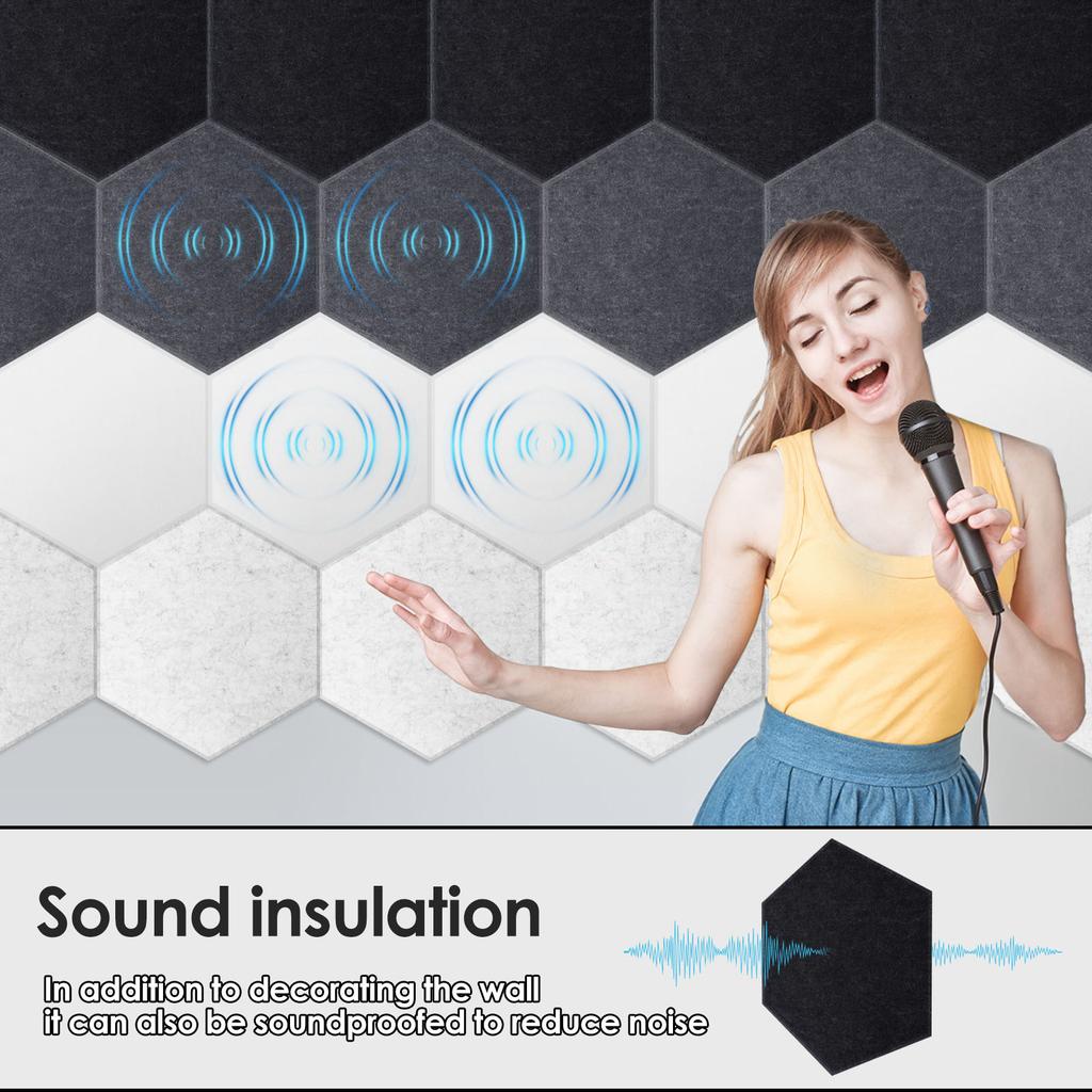 16 Pcs Hexagon Felt Bulletin Board with 50 Push Pins Decorative Hexagon Felt Pin Board for Photos Memos Home and Office Decor