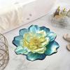 3D Visual Floral Rug Realistic Flower Non-Slip Absorbent Floor Mat Washable Decorative Living Room Rug for Kitchen Bedroom Bathroom