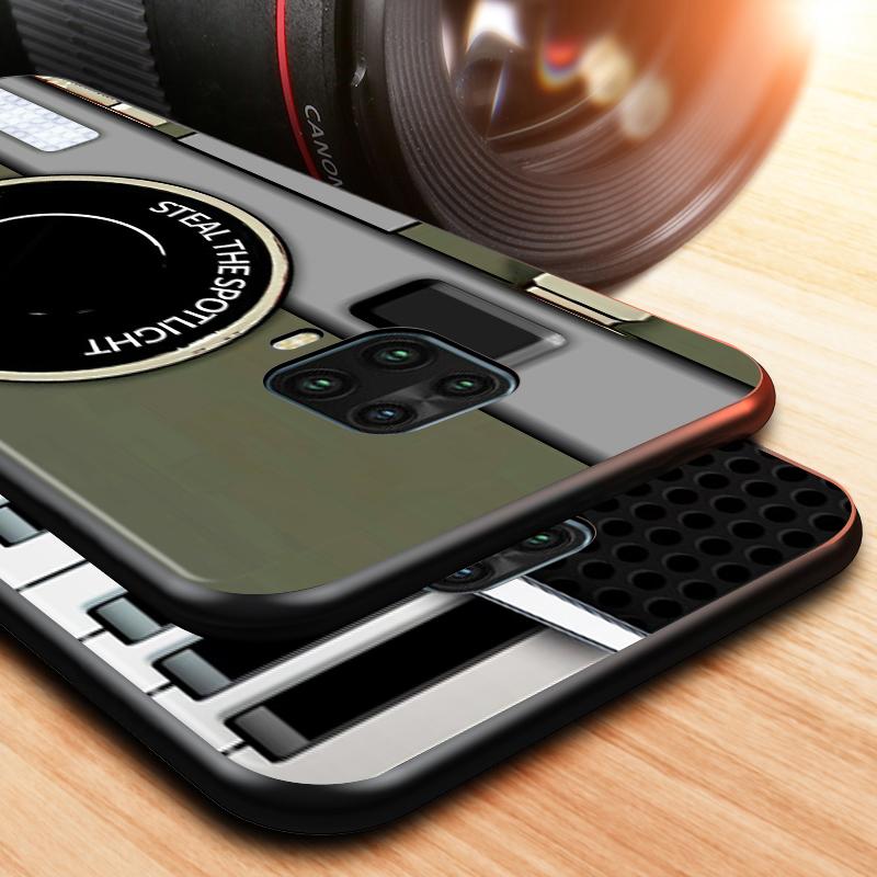 Lustige Kamera Retro Tape für Xiaomi Redmi Note 10 10S 9 9T 9S 9Pro Max 8T 8Pro 8 7 6 5 Pro 5A 4X 4 Weiche Schwarze Handyhülle