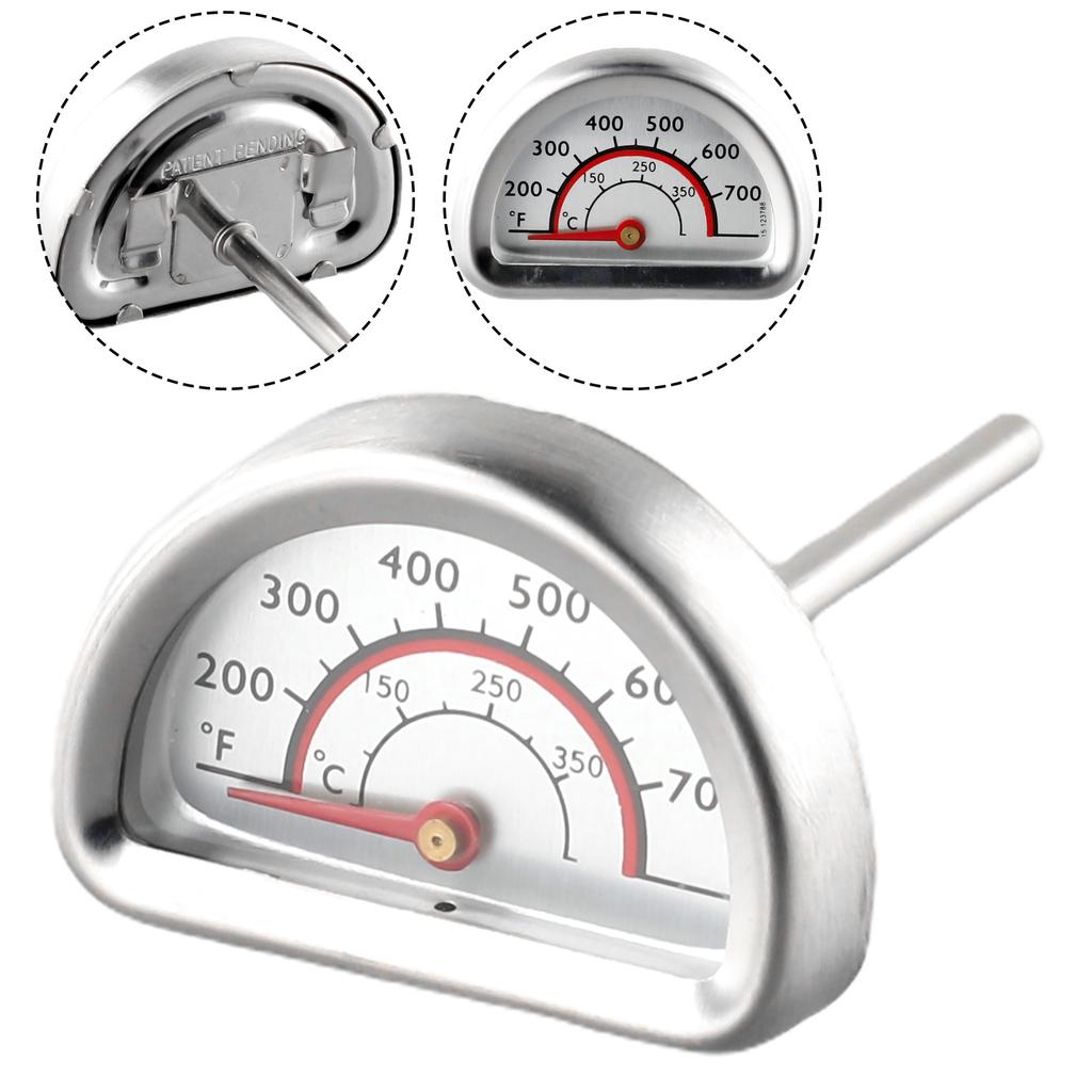 Replacement Stainless Steel Grill Thermometer Heat Indicator 0-400℃ BBQ Smoker Grill Thermometer For Charbroil Grill