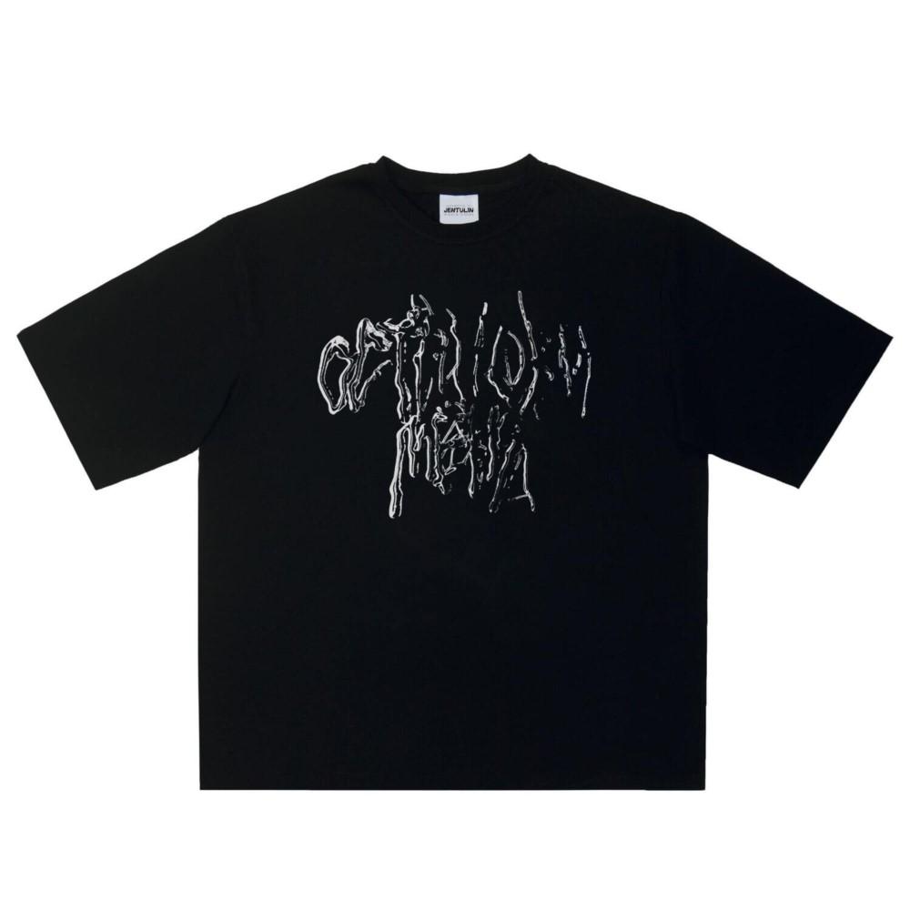 

Harajuku Oversized Streetwear Mens Tshirt Satan Print Top Cotton Hip Hop Aesthetic Short Sleeve Clothing Goth Y2k 4XL