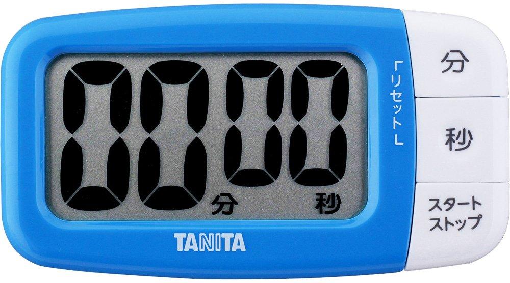 Tanita Kitchen Study Timer with Large 100 Magnet, Screen, Minutes, Blue, TD-394 BL, D2xW10.3x5.6cm
