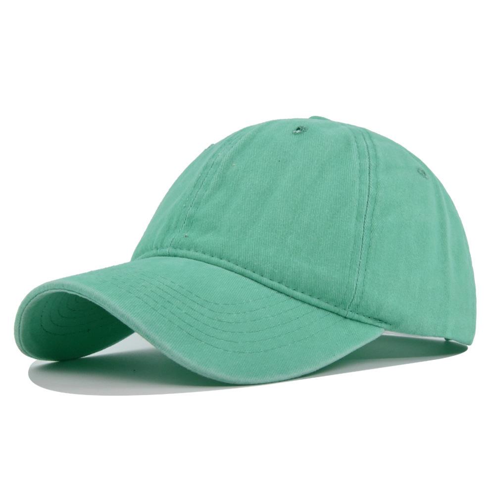 Solid Color Washed Baseball Cap - Adult & Kids - Distressed Duckbill Cap - 6-panel Curved Brim - Large Head Size - Plain Cap