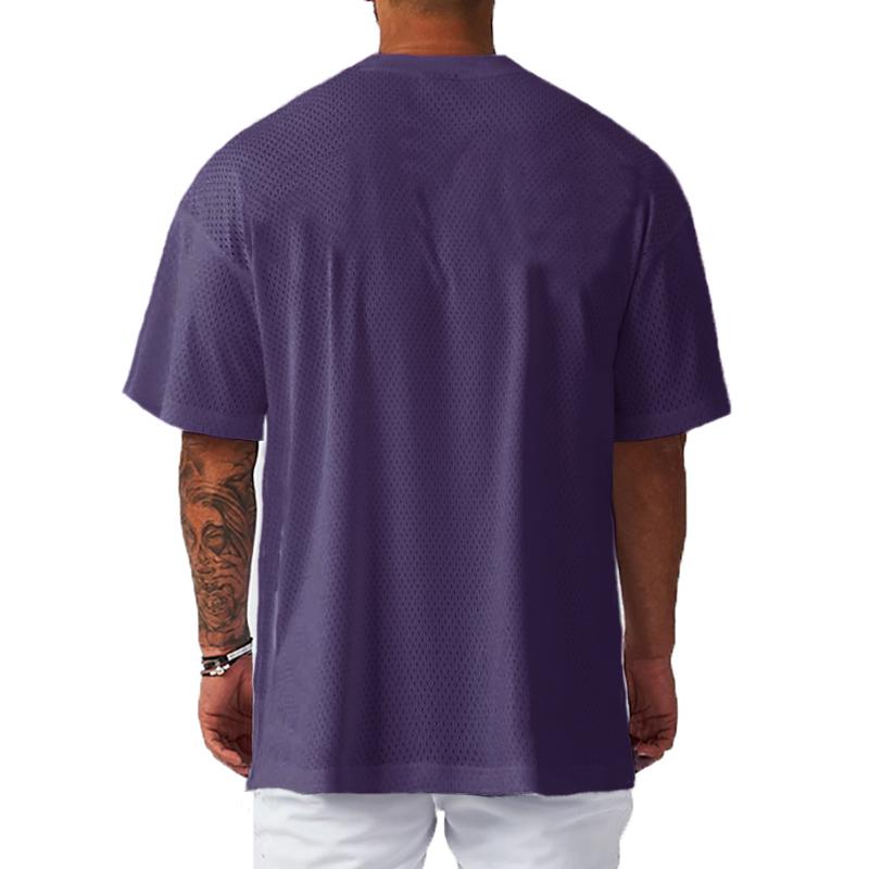 Muscleguys Drop Shoulder Oversized Mesh Quick Dry Half Sleeve T-shirts Mens We Lift The Gym Design Fitness Clothing Loose Sports T Shirt
