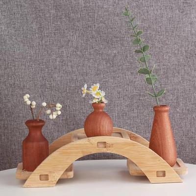 1PC Tabletop Ornament Home Dekoration Lagerung Flasche Minimalismus Holz Vase Nordic Blume Topf Anordnung Blume Pflanzen