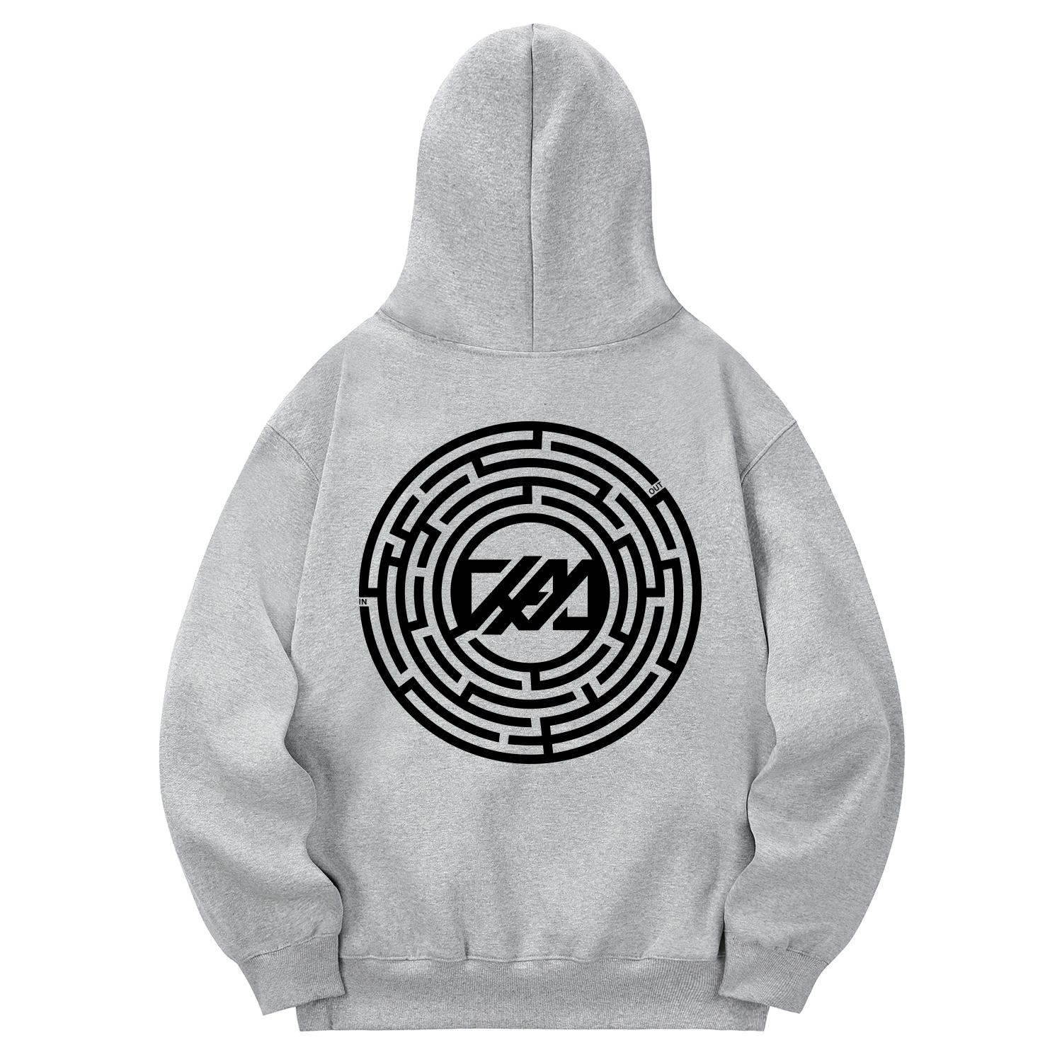 Khan 6312 Khg0080 Khan Circle Fleece-Lined Hoodie - Gray L