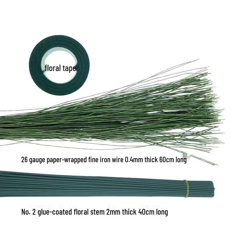 Green Iron Wire for Flower Stems and Crafts: Fine Leaf Vein Rods for DIY Paper Flowers and Stockings.