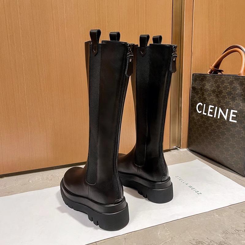 Aber Kniestiefel Herbst und Winter neue dicksohlige höhenverstärkende Ritterstiefel