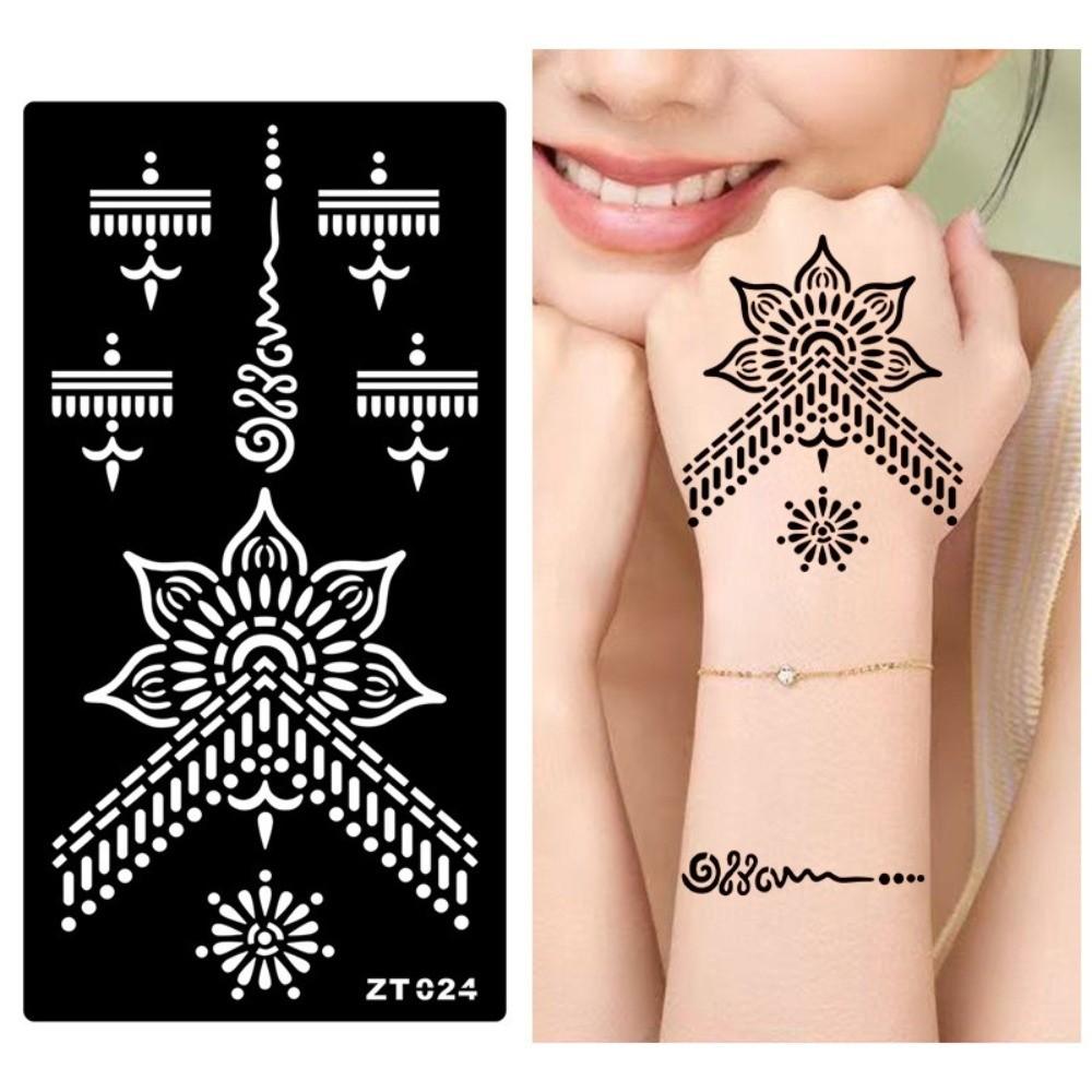 Floral India Temporary Tattoo Ethnic Style Black Tattoo Decals Flower Tattoo Stickers Gifts