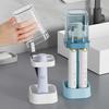 Minimalist Toothbrush Holder Set Compact Storage Organizer with Gargle Cup, Bathroom Tumbler, and Rack Space-Saving Bathroom