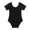 Leotard da Ginnastica Balletto Danza Manica Corta Elasticizzato per Ragazze Dancewear