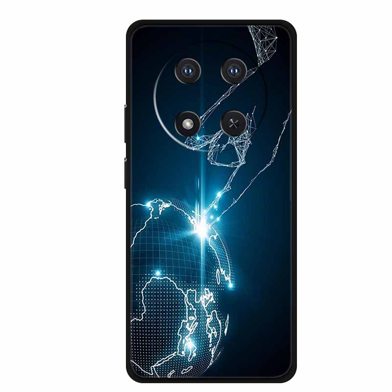 For Honor X9c Case X 9 c Coque Flowers Black Silicone TPU Soft Back Cover For Honor Magic 7 Pro Magic7 5G lite Phone Case Funda