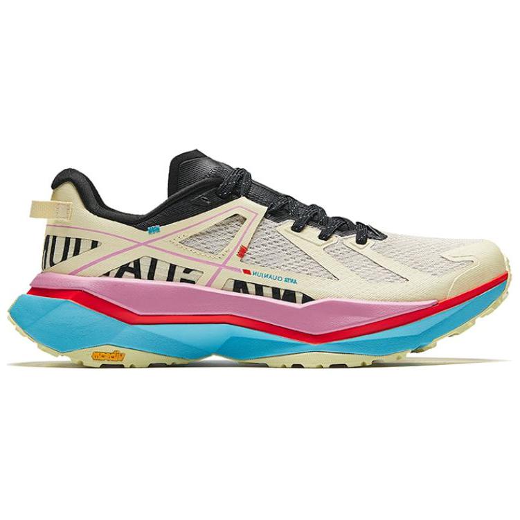 New Anta Champion Falcon Cushioning Wear Resistant High Top Outdoor Shoes Women's Yellow Red Blue 122436617AS-3