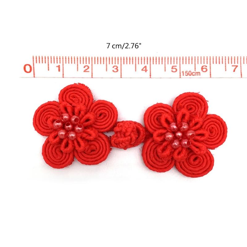Vintage Flower Pearl Chinese Knot Closure Buttons Traditional Cheongsam Ornament