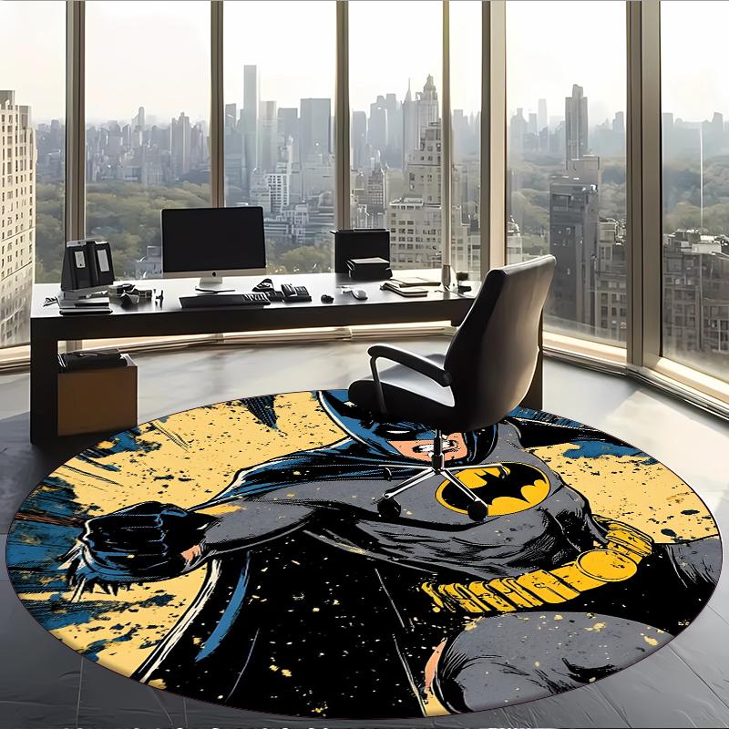 Batman (5) Runder Büroteppich Dekorativer Bodenteppich für Büro Schlafzimmer Wohnzimmer und Wohnbereich