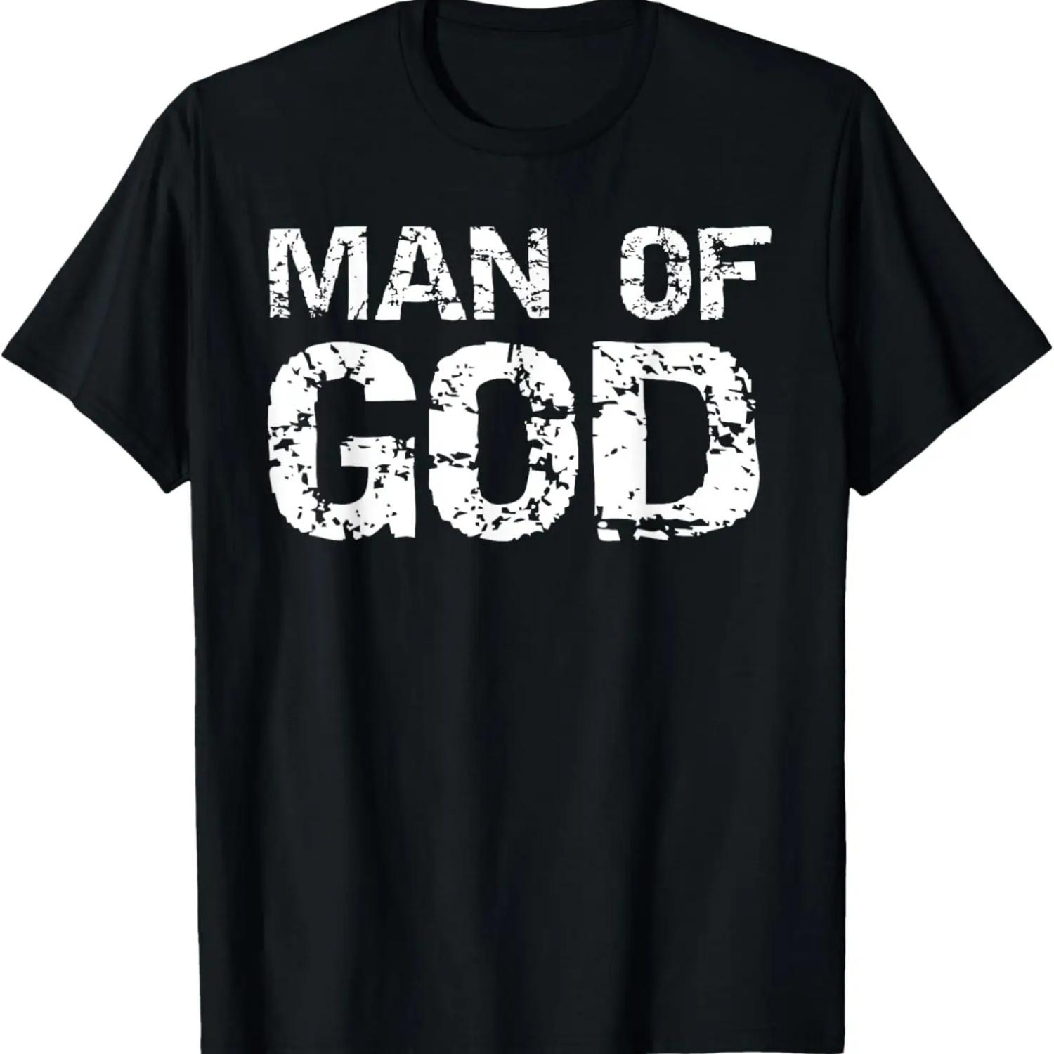 Bold Christian Quote for Men Faith Saying Gift Man of God T-Shirt S чёрный
