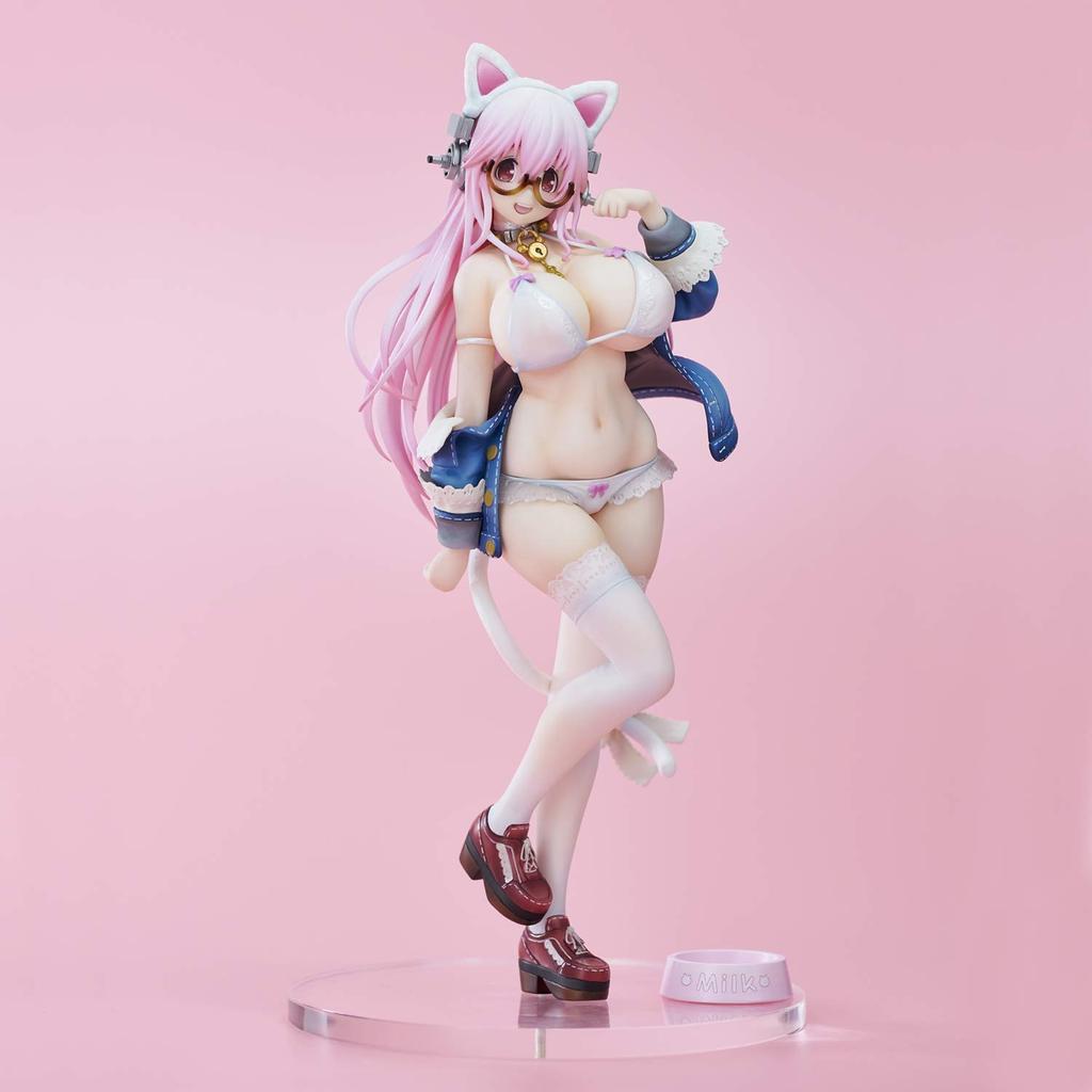 Super Sonico White kočka malovaná hotová figurka ver. PVC&ABS bez vodního kamene