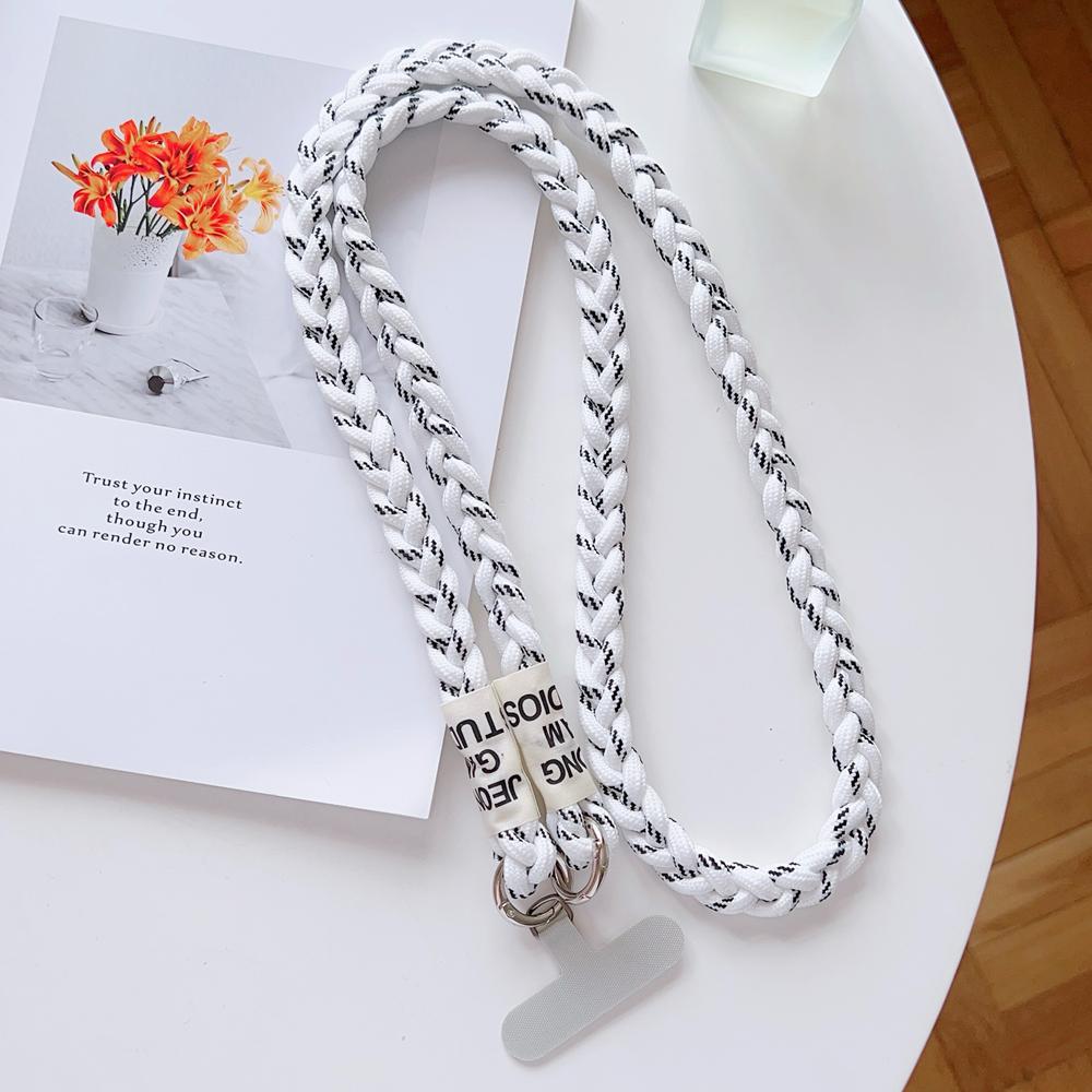 Three-Strand Braided Long Lanyard Crossbody for Phone Universal Colorful Hanging Rope Anti-Lost Strap for Mobile Cell Phone