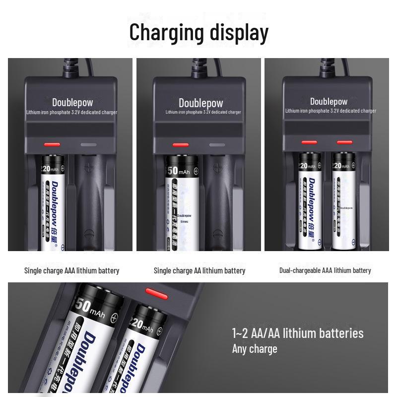 Dual Charger for 14500 & 10440 3.2V LiFePO4 Batteries