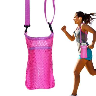 Couverture de bouteille d'eau de Sport Portable, pochette à manches de tasse en maille avec sangle, sac pour téléphone Portable, sac Visible, accessoires de Camping en plein air