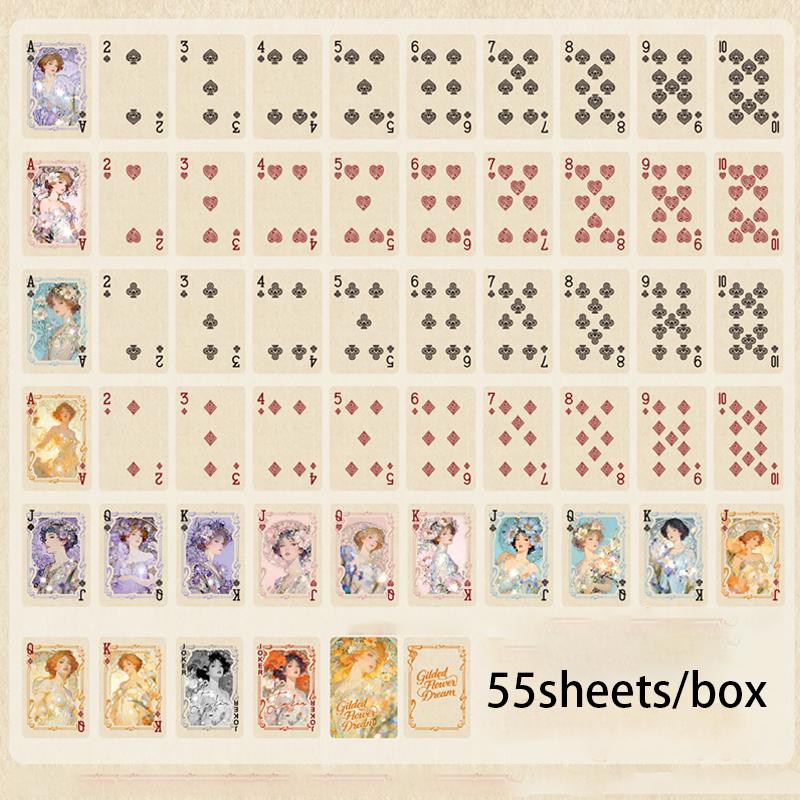 Retro Poker 54 Cards/Box Vintage Beauty Printed Card Board Game for Friends