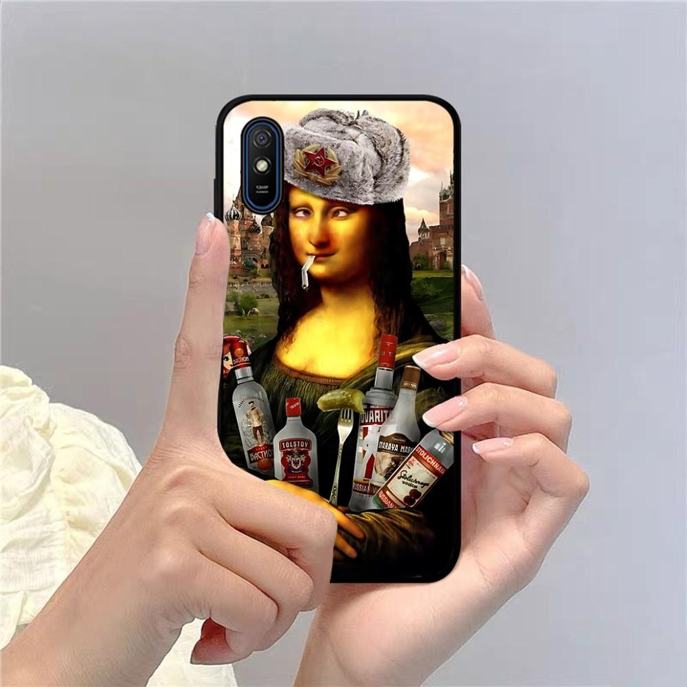 Custodia per Telefono Mona Lisa Per Redmi 5 6 7 8 9 10 Plus Pro 6 7 8 9 A GO K20 K30 K40 Pro Plus F3 Fundas