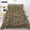 Leopard Print Duvet Cover Set Queen Size Girl Colorful Cheetah Print Bedding Set Polyester Wild Animal Theme Comforter Cover Set