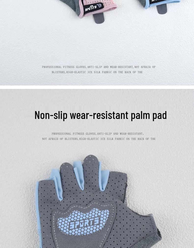 Kids' Non-Slip Half-Finger Sports Gloves: Breathable, Elastic, Wear-Resistant for Climbing, Cycling, Pull-ups & Skating.