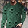 3D Print Long Sleeve Crew Neck Chic Geometric T-shirt for Men  Stylish Spring Fall Essential  Comfortable Daily Wear