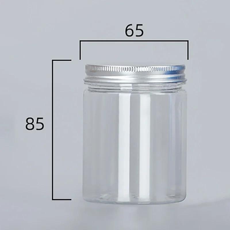 Puszki aluminiowe z zamknięciem spożywczym, puste butelki plastikowe dla zwierząt domowych, zagęszczone, przezroczyste, szerokie wlewy, pojemniki na przekąski i cukierki, butelki do przechowywania