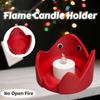 Suporte de Vela com Formato de Chama Impresso em 3D, Lindo Suporte Elétrico de Vela em Forma de Chama, Suporte Falso de Vela LED para Lareira Mesa Centro de Mesa