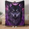 1pc Wolf Printing Lightweight Flannel Blanket, Comfortable and Warm Blanket, for Camping Sofa Bed and Couch Office, Gift