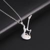 Jeshayuan Personality Guitar Pendant Necklace For Women Girls Birthday Gift Stainless Steel Unique Choker Jewelry Accessories
