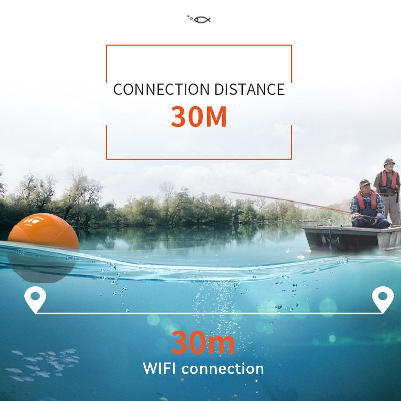 F68 Trådløs Ekkolodd Sonar Undervanns HD Smart WIFI Mobiltelefon Fiske Detektor Dual-Frekvens Ekkolodd