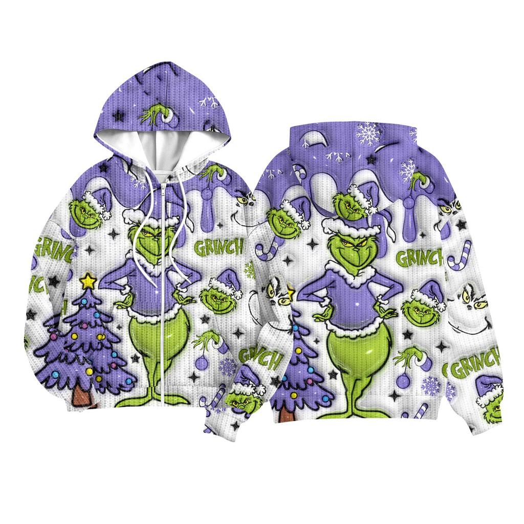 Children Girls And Boys Fashion Jacket Casual Printed Long-sleeved Hooded Cardigan Sweatshirts