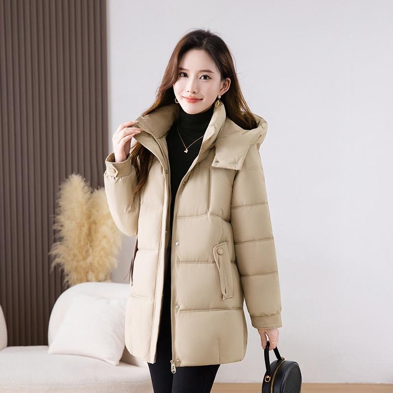 Long Warm Cotton Coat for Women Winter Fashion Casual Jacket