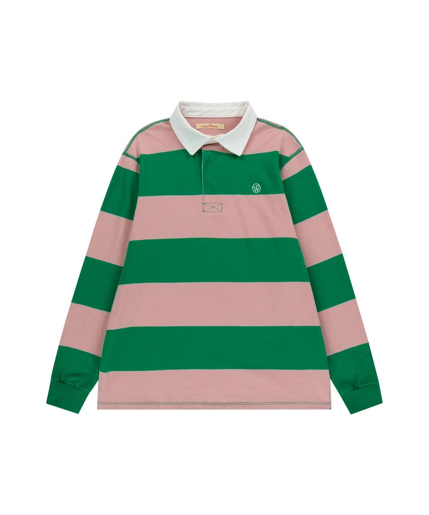 Banwonateullie A3496 Striped Collar T-Shirt_Green