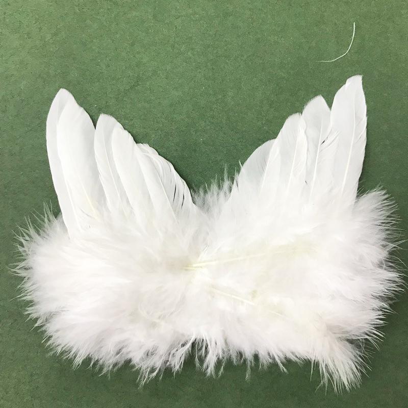 Angel Wings White Feather Newborn Baby Photo Props Christmas Hanging Ornaments Stage Show Masquerade Party Decoration