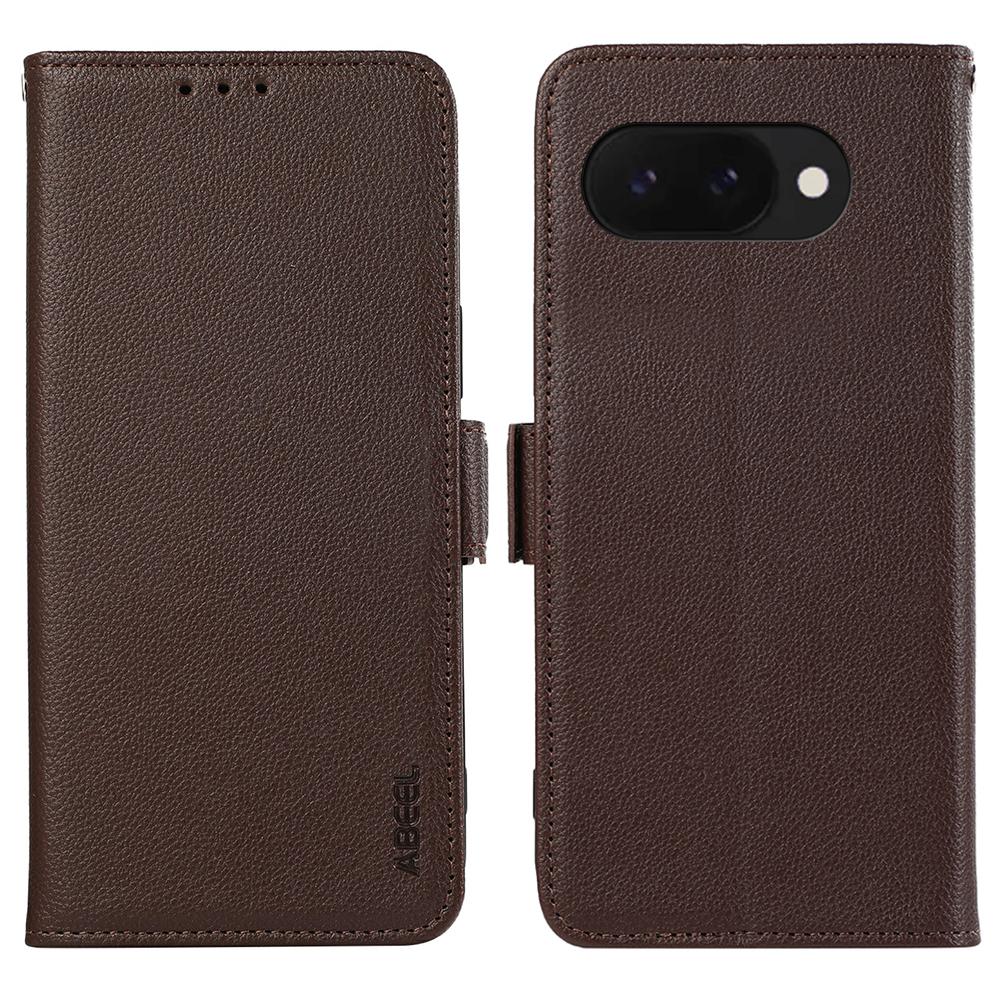 ABEEL For Google Pixel 9a Case Litchi Texture Leather RFID Blocking Phone Cover A